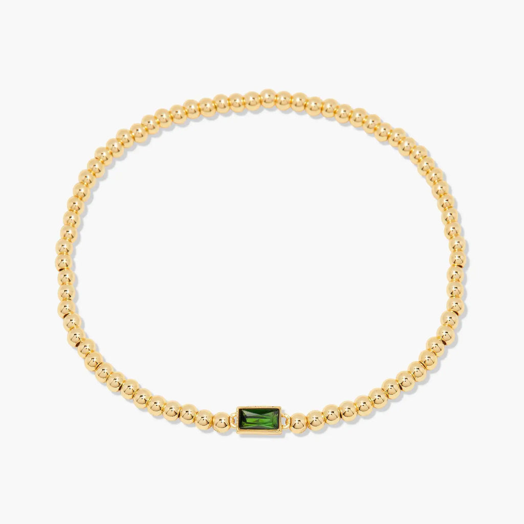 Miranda Unique Birthstone Bracelet 18K Gold Plated Stainless Steel Hypoallergenic Stretch Braceletable Jewelry Gift For Mom