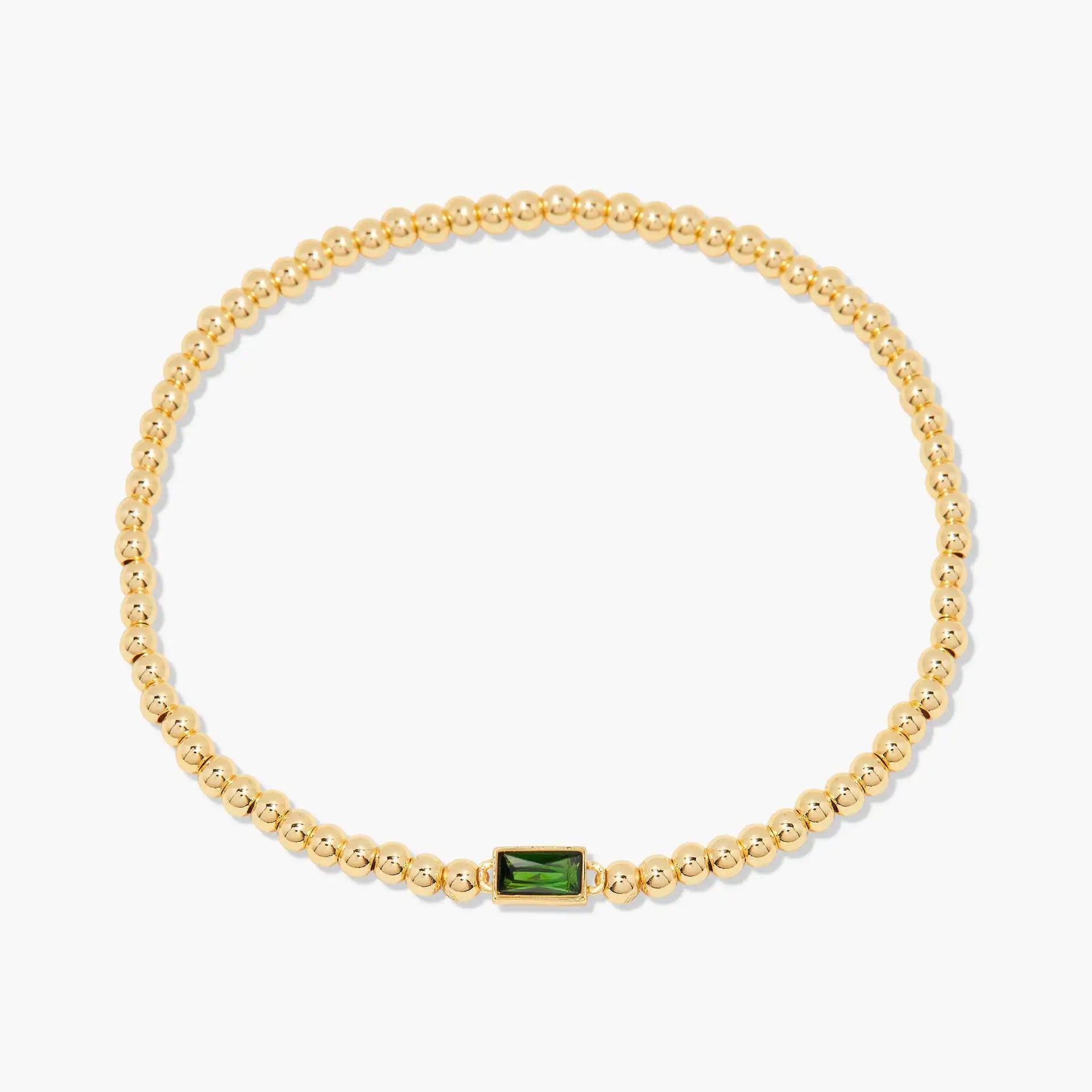 Miranda Unique Birthstone Bracelet 18K Gold Plated Stainless Steel Hypoallergenic Stretch Braceletable Jewelry Gift For Mom