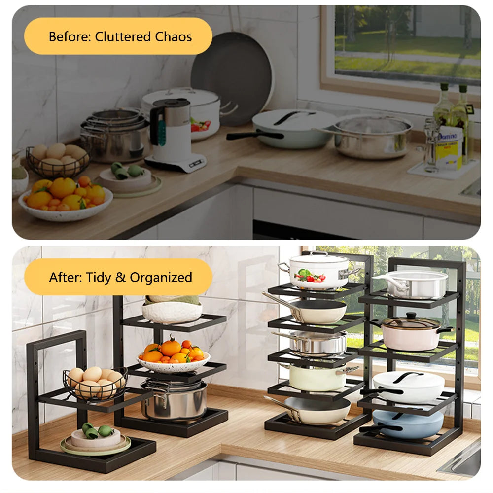 Pot Rack Put Pot With Special Storage Kitchen Stainless Steel Shelf Sink Multi-layer Household Cabinet Inside The Stratification