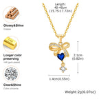 Vnox Sweet Bowknot Necklaces Finger Band Ear Jewelry, Gold Plated Simple Metal Knot Collar, Fashion Gift to Mom Girlfriend