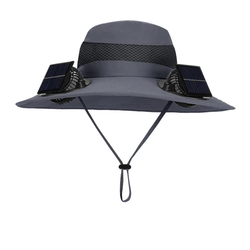 Double Fan Sun Hat For Men Summer Outdoor  Fishing Sun Protection Visor Fisherman Hat 12CM Wide Brim Breathable Bucket Hat Male