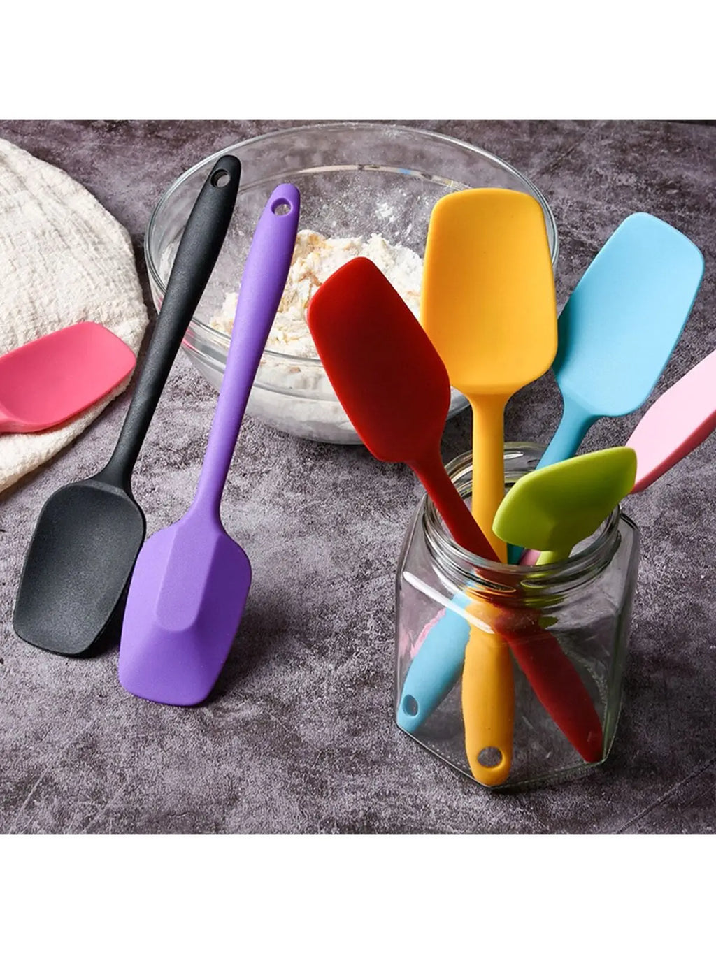 1PC-Silicone Cream Baking Scraper Thicken Cake Spatula Mixing Batter Scraper Non Stick Butter Mixer Baking Tool Cooking Kitchenw