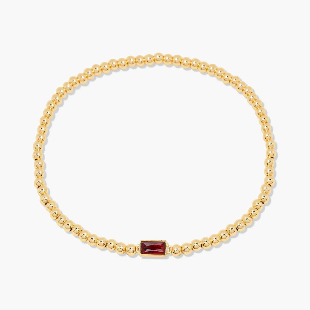 Miranda Unique Birthstone Bracelet 18K Gold Plated Stainless Steel Hypoallergenic Stretch Braceletable Jewelry Gift For Mom