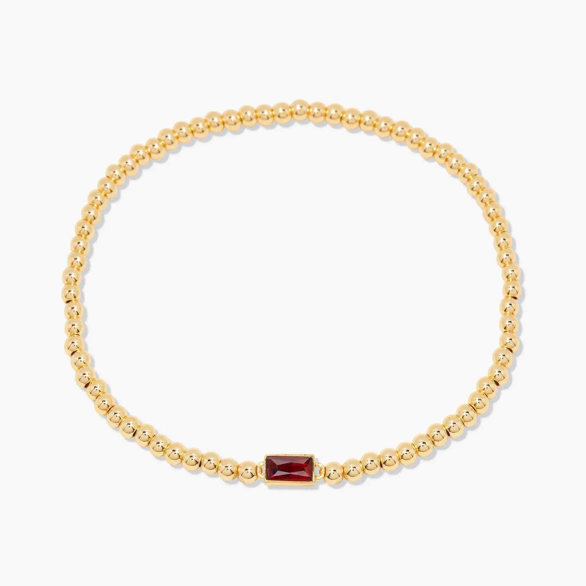 Miranda Unique Birthstone Bracelet 18K Gold Plated Stainless Steel Hypoallergenic Stretch Braceletable Jewelry Gift For Mom