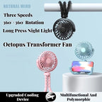 Portable Stroller Fan with Mini Night Light Handheld & Foldable Oscillating Design for Desktop Home Outdoor & Baby Stroller use