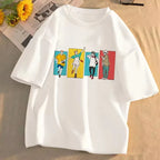Summer men's Gojo Satoru manga Harajuku Jujutsu Kaisen Harajuku style 100% pure cotton short-sleeved T-shirt
