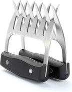 Metal Meat Shredder Claws, 18/8 Stainless Steel Meat Forks with Wooden Handle for Shredding, Pulling, Handing, Lifting & Serving