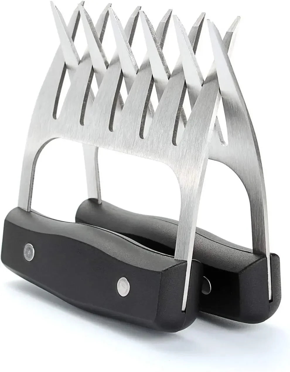 Metal Meat Shredder Claws, 18/8 Stainless Steel Meat Forks with Wooden Handle for Shredding, Pulling, Handing, Lifting & Serving