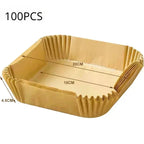 50pcs/set Disposable Air Fryer Paper Liner 20CM Oil-proof Water-proof Airfryer Disposable Cooking Paper Trays Baking Paper