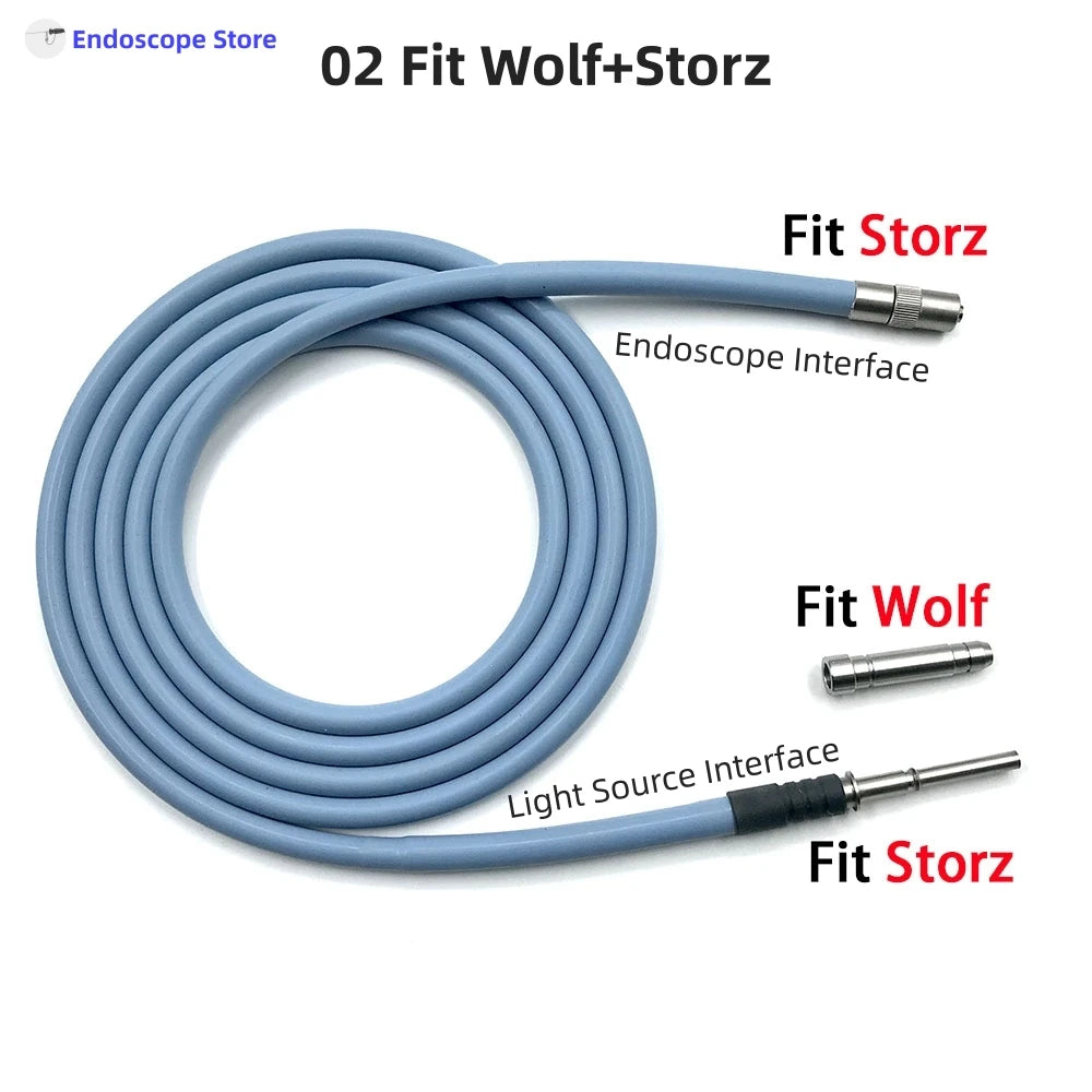 High-Transmittance Φ4mm Endoscope Endoscopy Light Source Optical Fibers Cables 1.8m 2m 2.5m 3m Fit All Interface Autoclave
