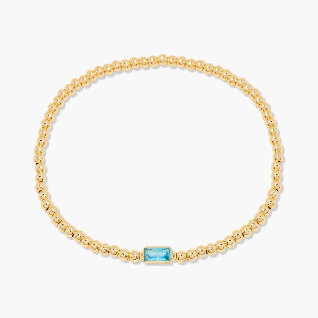 Miranda Unique Birthstone Bracelet 18K Gold Plated Stainless Steel Hypoallergenic Stretch Braceletable Jewelry Gift For Mom