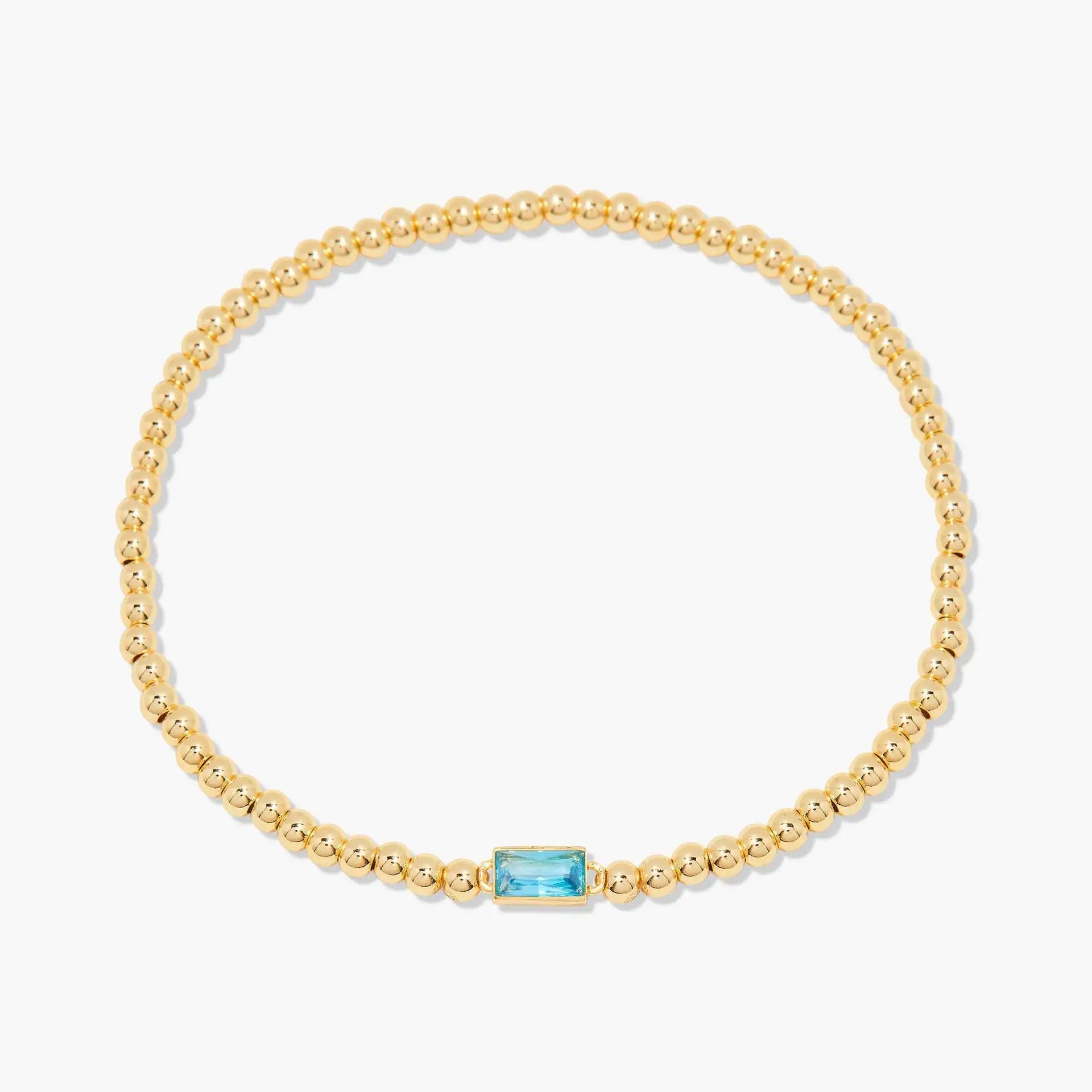 Miranda Unique Birthstone Bracelet 18K Gold Plated Stainless Steel Hypoallergenic Stretch Braceletable Jewelry Gift For Mom
