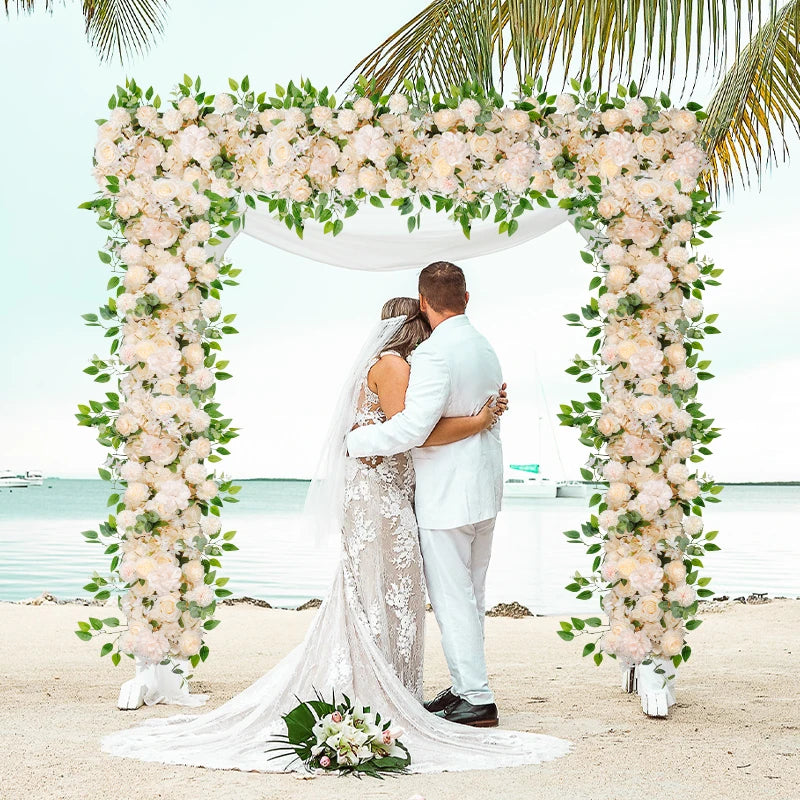 100cm DIY Wedding Flower Wall Decoration Arrangement Supplies Silk Peonies Rose Artificial Floral Row Decor Wed Arch Backdrop
