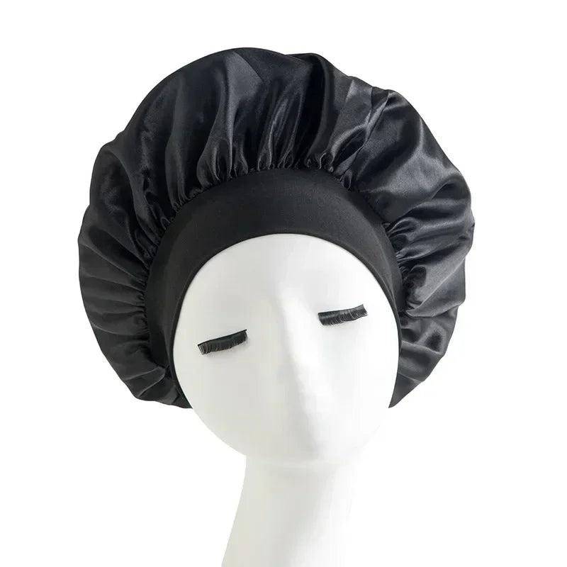 Satin Wide-brimmed Nightcap Styling Silk Headband for Sleeping Nightcap with Elasticated Floppy Band Cap Hair Shower Cap