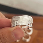 925 Sterling Silver Rings for Women Couple Minimalist Handmade Simple Wide Moon Ring Set Party Jewelry Gift Prevent Allergy