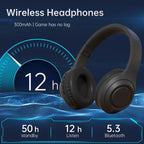 Over Ear HIFI Stereo Headsets Wireless Bluetooth5.3 Headphones Sports Gaming Earphones with HD Mic Support AUX noise reduction