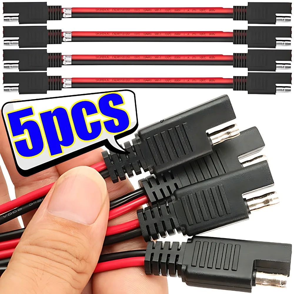 SAE Connector Cable 2 Pin Quick Disconnect Wire Harness for Motorcycle Solar Panel Battery Tender Automotive DC Power Extension