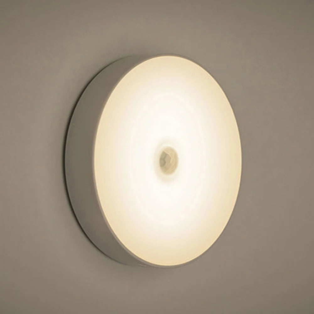 USB Rechargeable LED Night Light with Switch, Motion Sensor Magnetic Wireless Lamp, Warm White No Flicker for Closet Bed Cabinet