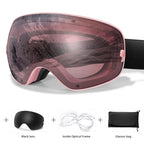 Ourdoor Sports Teen Men Women Ski Goggles-Anti-fog UV400 Eyewear, Christmas and New Year Gift, Free Black Lens and Optical Frame