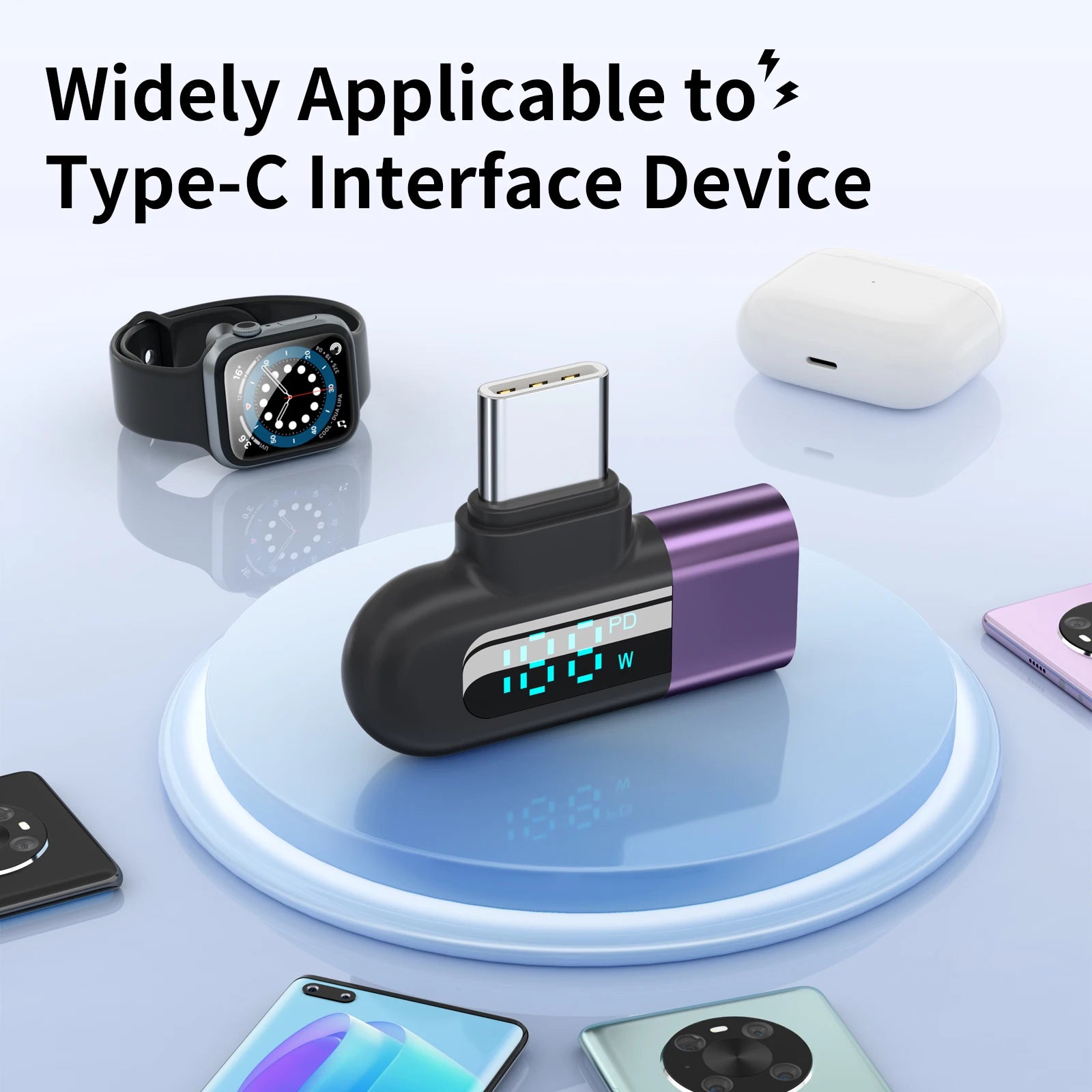 PD120W USB C Adapter OTG 90 Degree Elbow Diigital Display Type C To Type C Adapter for iPhone 16 15 Laptop Xiaomi Samsung