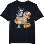 Skull Dinosaur Graphic Men's T-Shirt 3D Printed Halloween Style O-Neck Short Sleeve Tees Loose Breathable Quick Dry Male Clothes