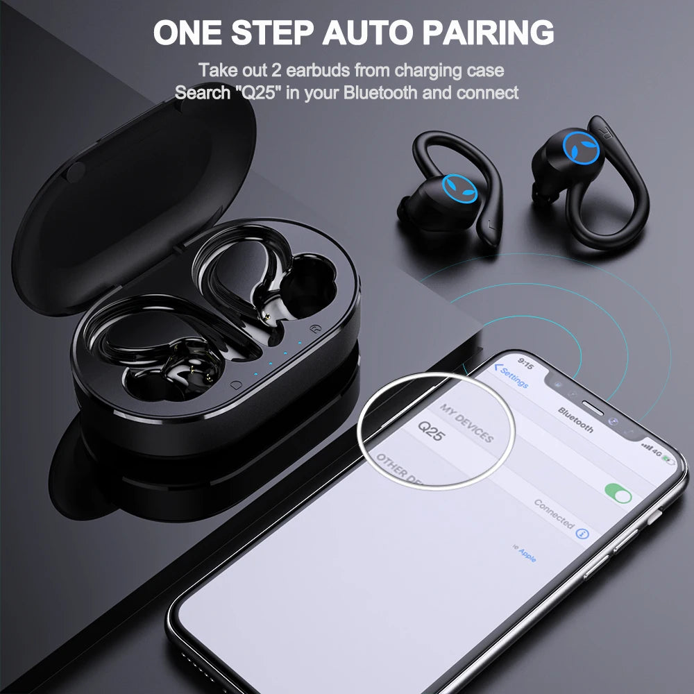 ANC Active Noise Reduction Wireless Bluetooth Earphones Sport Waterproof, Sweatproof, and Ultra Long Battery Life