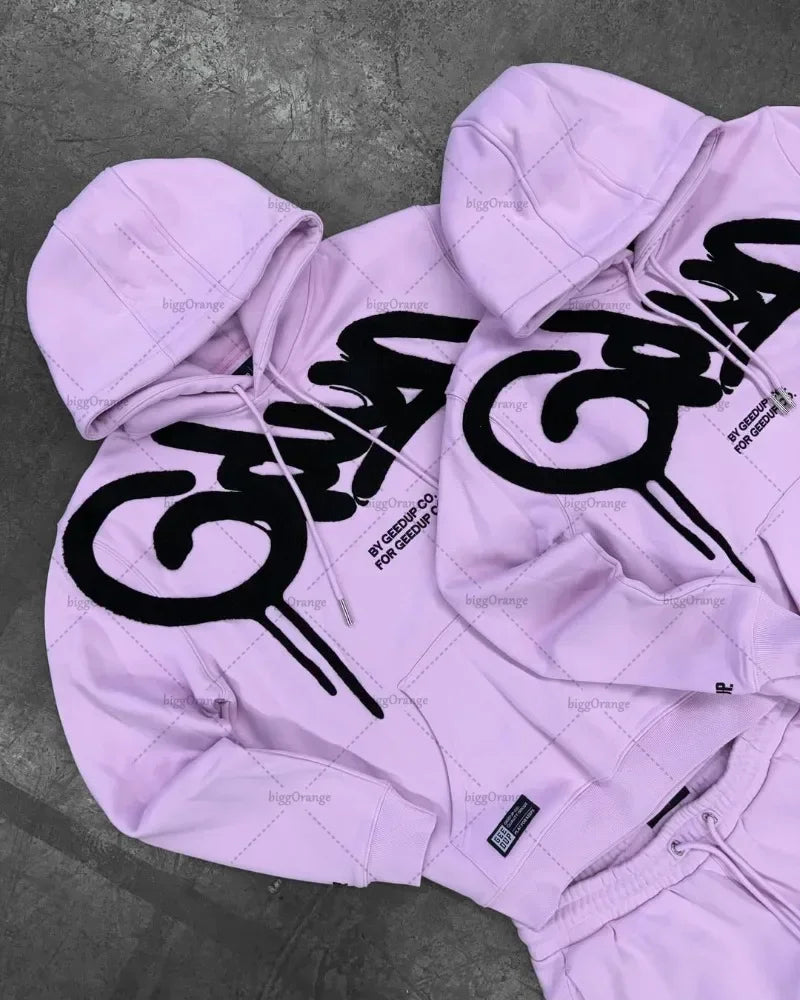American Retro Letter Hoodie Y2K Clothes Mens Womens Harajuku Hip Hop Graphic Print Oversized Hoodie Pullover Sweatshirt Jacket