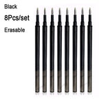 4Pcs/Set 0.7mm Erasable Gel Pen Retractable Handle Office School Writing Stationery Blue Black Red Ink Cartridge Refill Rods