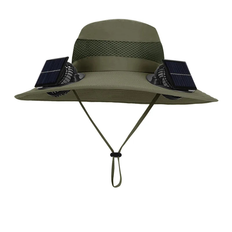 Double Fan Sun Hat For Men Summer Outdoor  Fishing Sun Protection Visor Fisherman Hat 12CM Wide Brim Breathable Bucket Hat Male