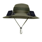 Double Fan Sun Hat For Men Summer Outdoor  Fishing Sun Protection Visor Fisherman Hat 12CM Wide Brim Breathable Bucket Hat Male