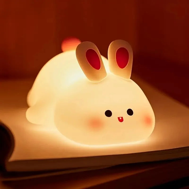 Giraffe Silicone Night Light Timer Sleep Pat Lamp USB Rechargeable Night Lamp for Children Kids Boys Gift Room Decor Cute Animal