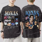 Vintage Jonas Bros 20th Annivesary Tour 2025 Print T-Shirt Short Sleeve Washed Tee Summer Women Men Shirt Casual Cotton Clothing
