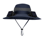 Double Fan Sun Hat For Men Summer Outdoor  Fishing Sun Protection Visor Fisherman Hat 12CM Wide Brim Breathable Bucket Hat Male