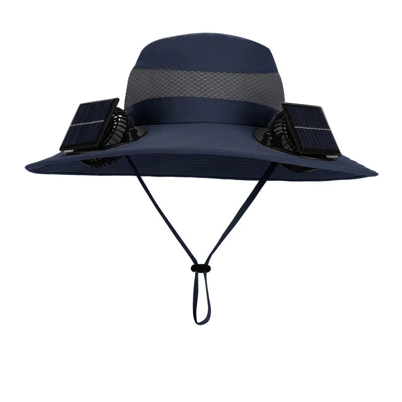 Double Fan Sun Hat For Men Summer Outdoor  Fishing Sun Protection Visor Fisherman Hat 12CM Wide Brim Breathable Bucket Hat Male
