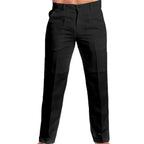 Men Cotton Linen Pants Casual Long Pants Stylish Men's Mid-rise Solid Color Slim Fit Trousers Zipper Fly Button Men Trousers