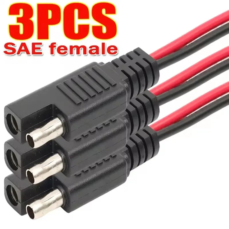 SAE Connector Cable 2 Pin Quick Disconnect Wire Harness for Motorcycle Solar Panel Battery Tender Automotive DC Power Extension
