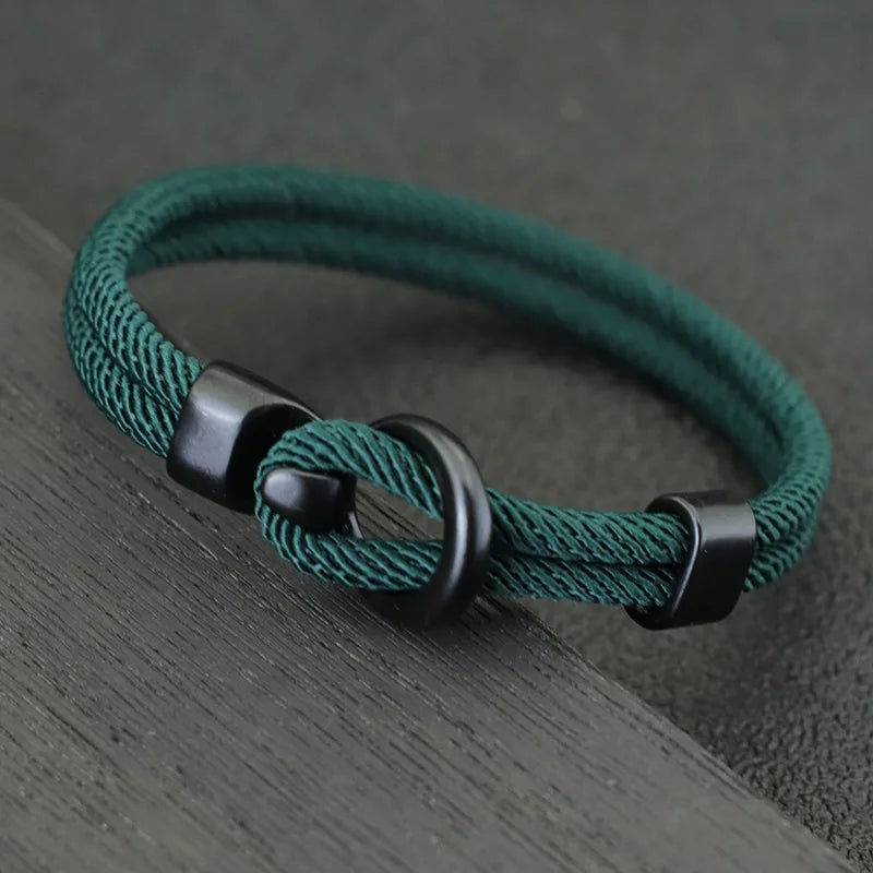 Fashion Rope Bracelet Men Double Layer Outdoor Camping Braclet Homme Accessories Survival Paracord Braslet Gift For Him