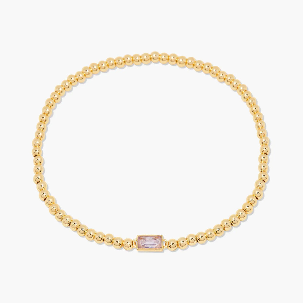 Miranda Unique Birthstone Bracelet 18K Gold Plated Stainless Steel Hypoallergenic Stretch Braceletable Jewelry Gift For Mom