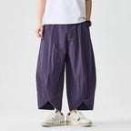 2025 Summer Wide Leg Pants Men sales Casual Pants Japanese Styles Samurai Costume Harun Pants Men Lantern Trousers Sweatpants