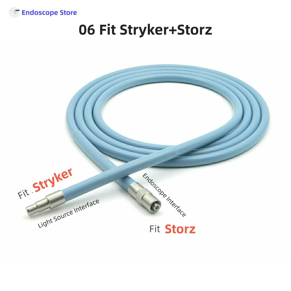 High-Transmittance Φ4mm Endoscope Endoscopy Light Source Optical Fibers Cables 1.8m 2m 2.5m 3m Fit All Interface Autoclave