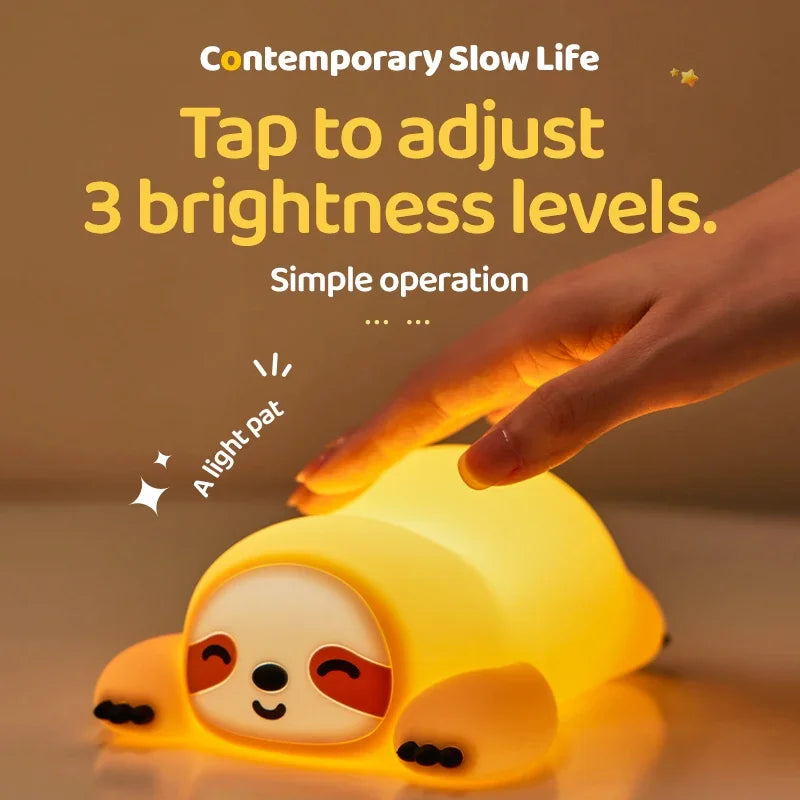 Giraffe Silicone Night Light Timer Sleep Pat Lamp USB Rechargeable Night Lamp for Children Kids Boys Gift Room Decor Cute Animal