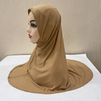 H302 Teenage girls Plain muslim hijab with chin part top quality amira pull on islamic scarf hot sell headscarf ramadan pray hat
