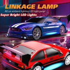 1:24 High Speed RC Drift Vehicle Cars Mustang 4WD Remote Control Racing Car Gift Competition Race Car Boys Toy Replaceable Tire