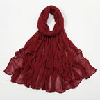 New Arrival Crinkle Rayon Hijab Women Muslim Scarf Shawls Solid Headscarf Wraps Big Size Plain Islamic Turban Headbands Foulard