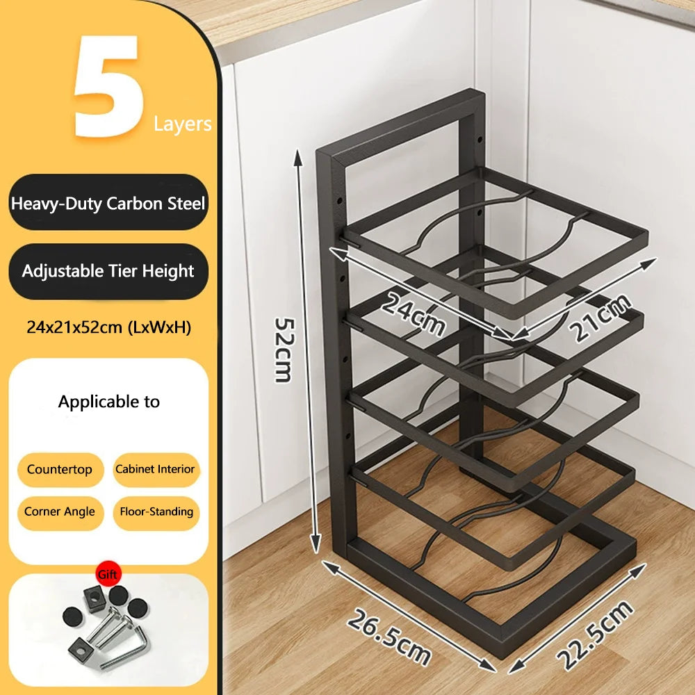 Pot Rack Put Pot With Special Storage Kitchen Stainless Steel Shelf Sink Multi-layer Household Cabinet Inside The Stratification
