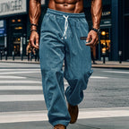 High Quality Striped Corduroy Men's Casual Pants Autumn Winter Loose Fashion Cargo Straight Pants Fitness Sports Hip Hop Pants
