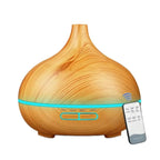 Air Humidifier Aromatherapy Essential Oil Diffuser Wood Grain 500ml Ultrasonic Remote Control 7 Color Lights For Home Bedroom ﻿