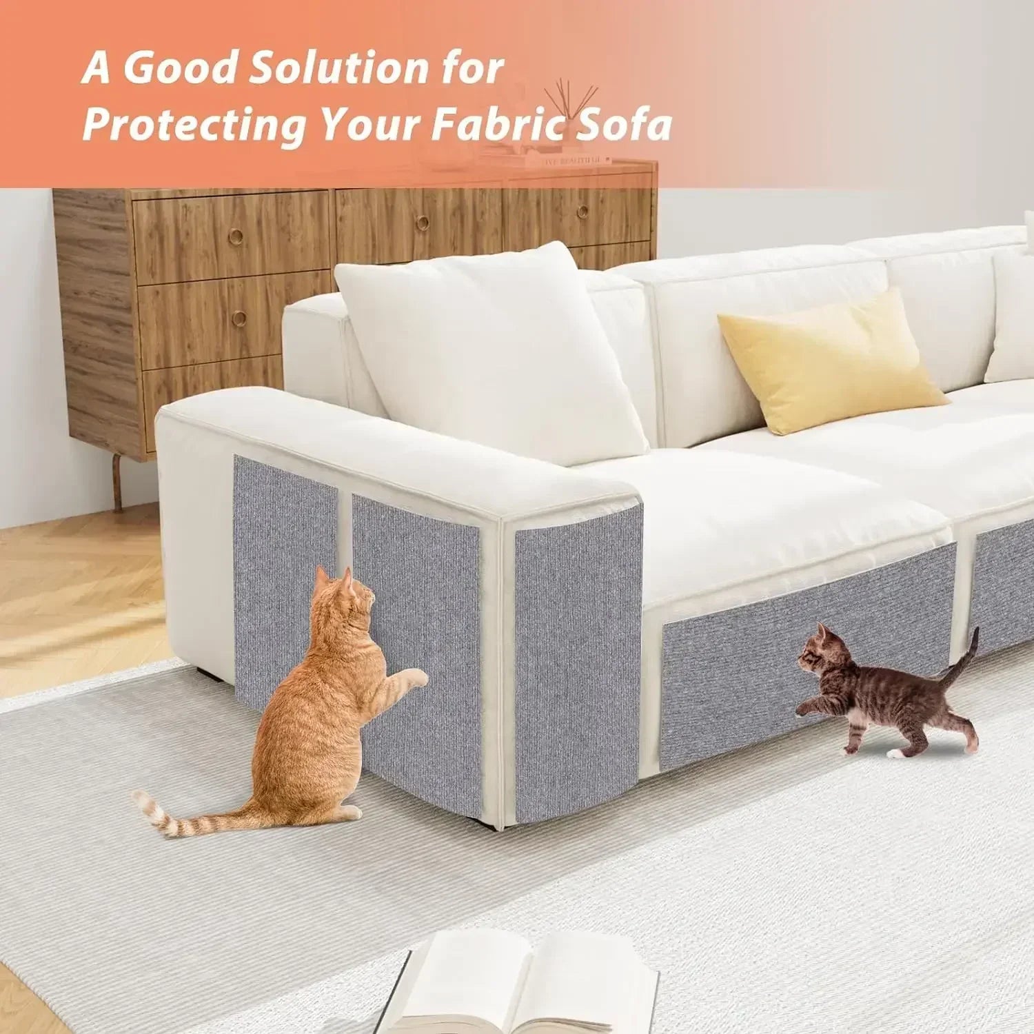 Cat Scratcher Sofa Protector Cats Scratcher Pad Board Protection Trimmable Self-adhesive Carpet Corner Wall DIY Cat Scratch Mat