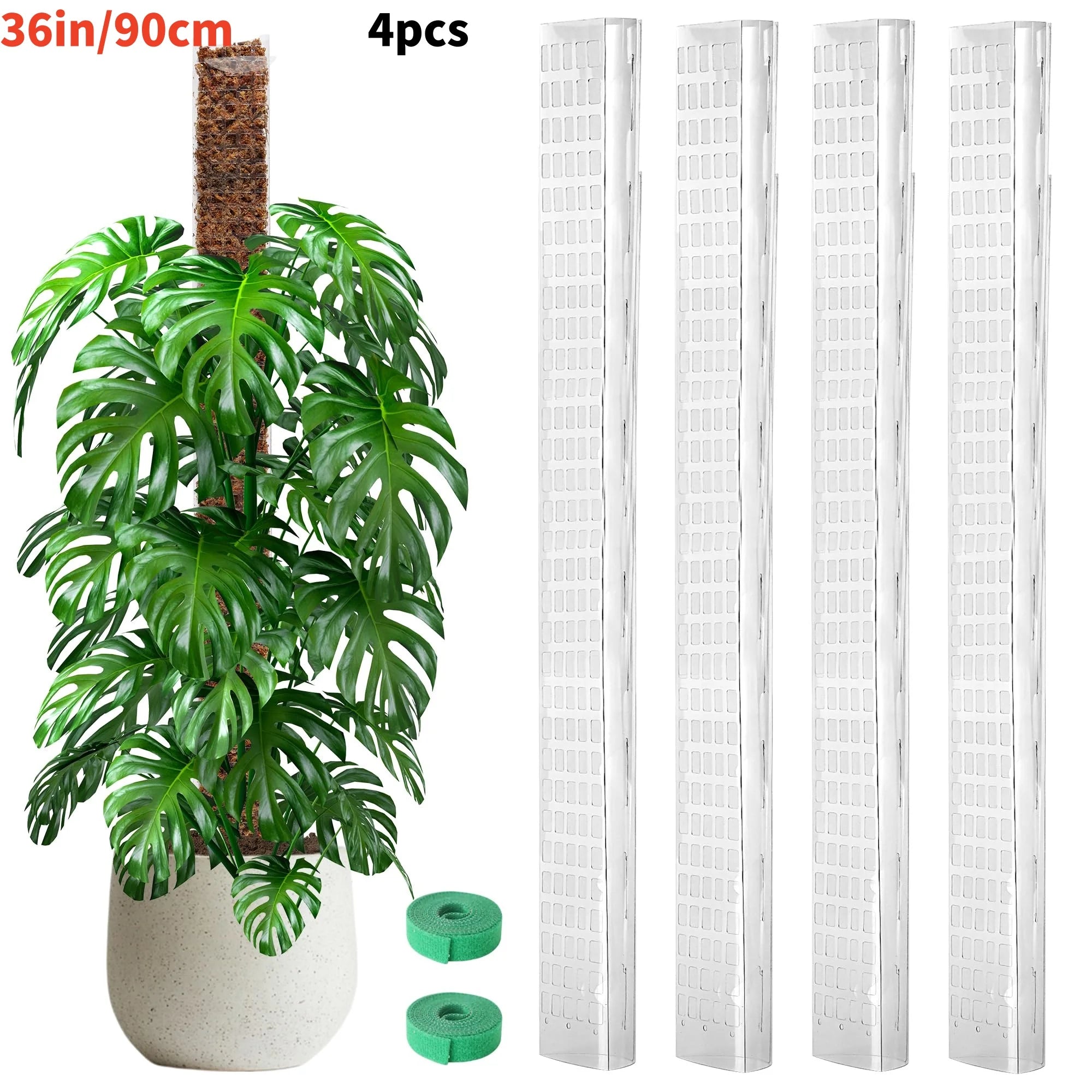 24/36/48Inch Climbing Plant Water Moss Column Indoor Plastic Moss Pole for Sphagnum Support Potted Plants Sticks Growth Garden