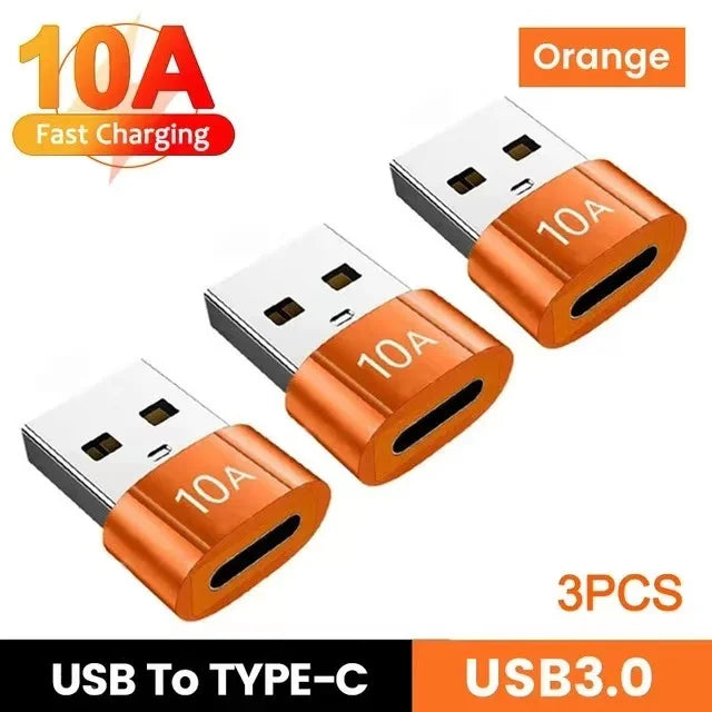 USB To Type-C Adapter 10A OTG USB 3.0 Type C Male To USB Female Converter Fast Charging Data Transfer For Macbook iphone Samsung